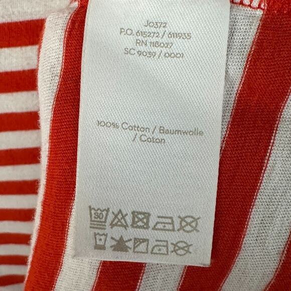Boden Top Womens Large Red Striped Long Sleeve Ruffle Collar Preppy Nautical - Picture 5 of 12